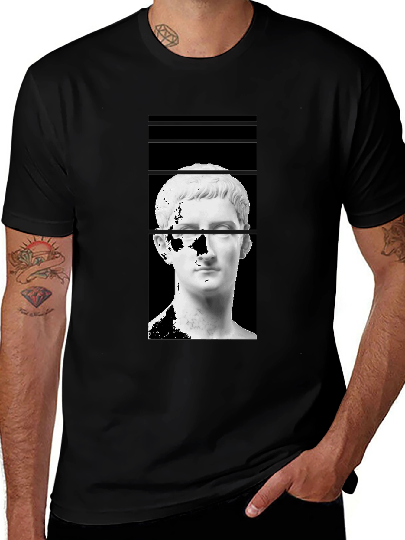 Variant 5 of Ancient Bust Graphic Tee - Black