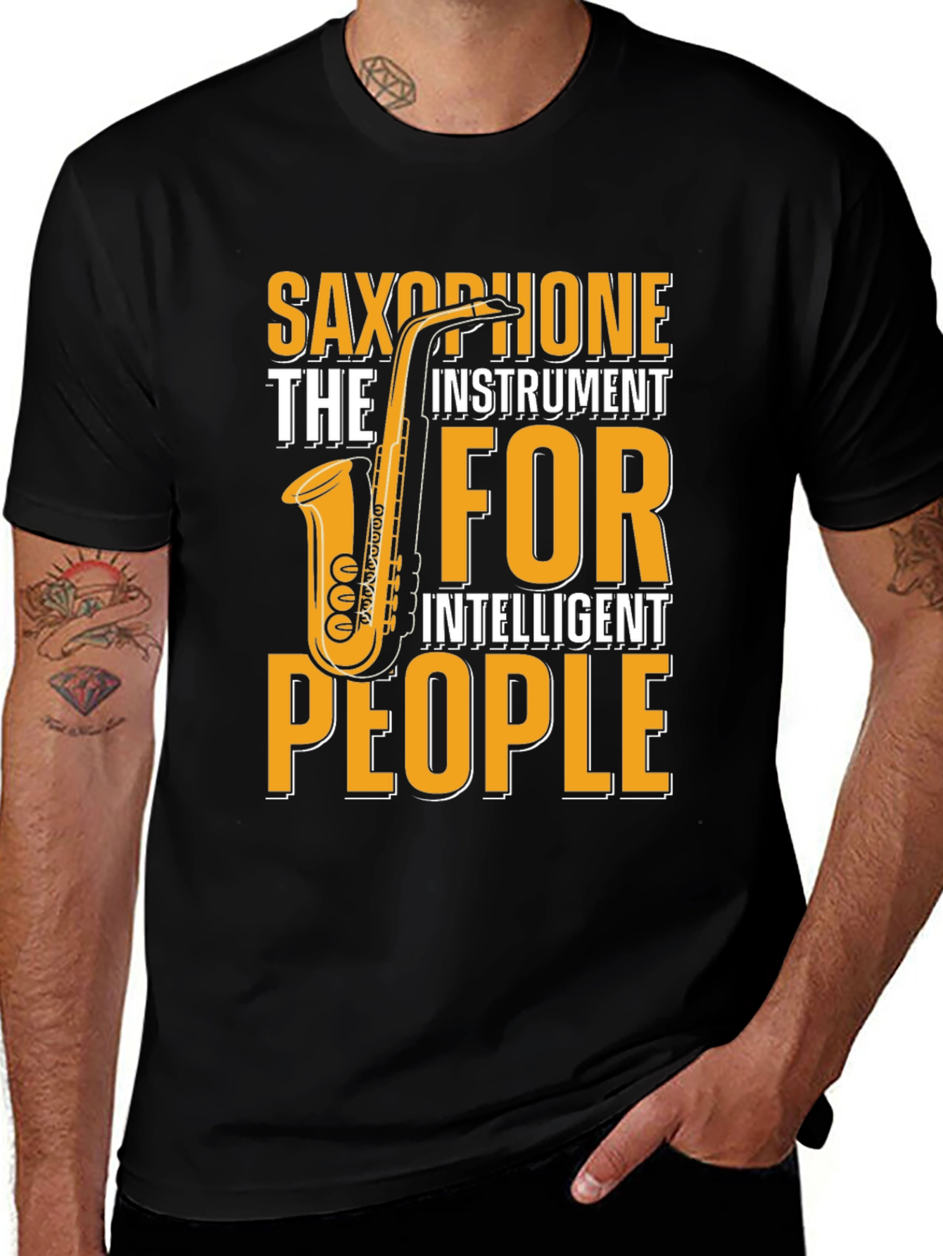 Variant 24 of Saxophone Instrument Intelligent People T-Shirt