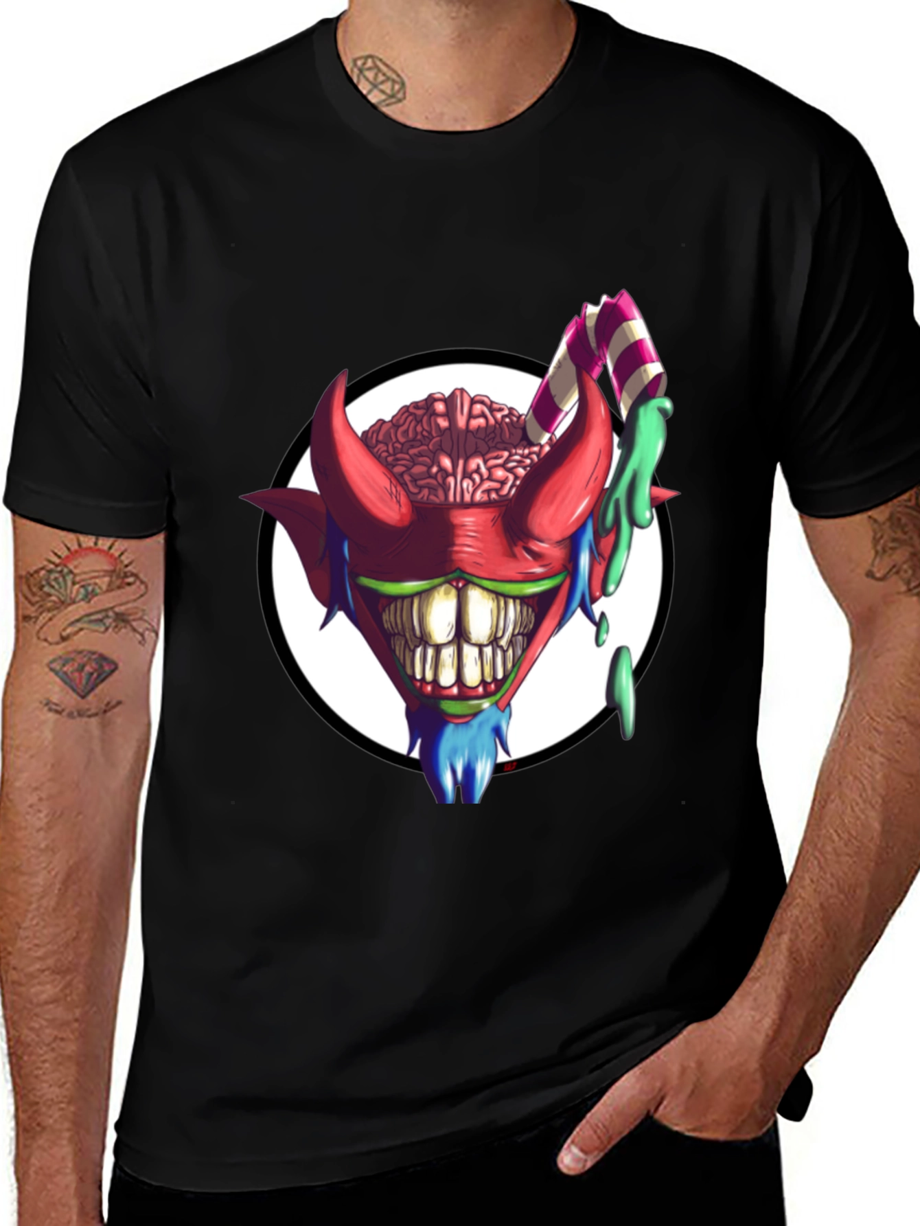 Variant 8 of Crazy Brain Devil T-Shirt - Unique Graphic Tee