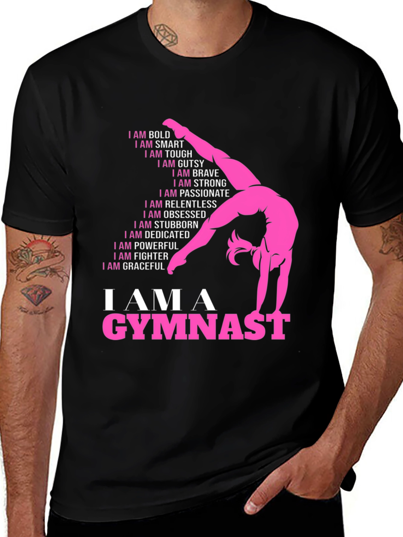 Variant 16 of I AM A Gymnast Black T-Shirt