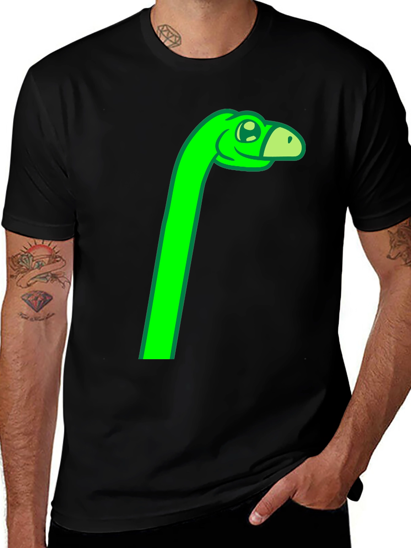 Variant 17 of Green Dino Cartoon Graphic Tee