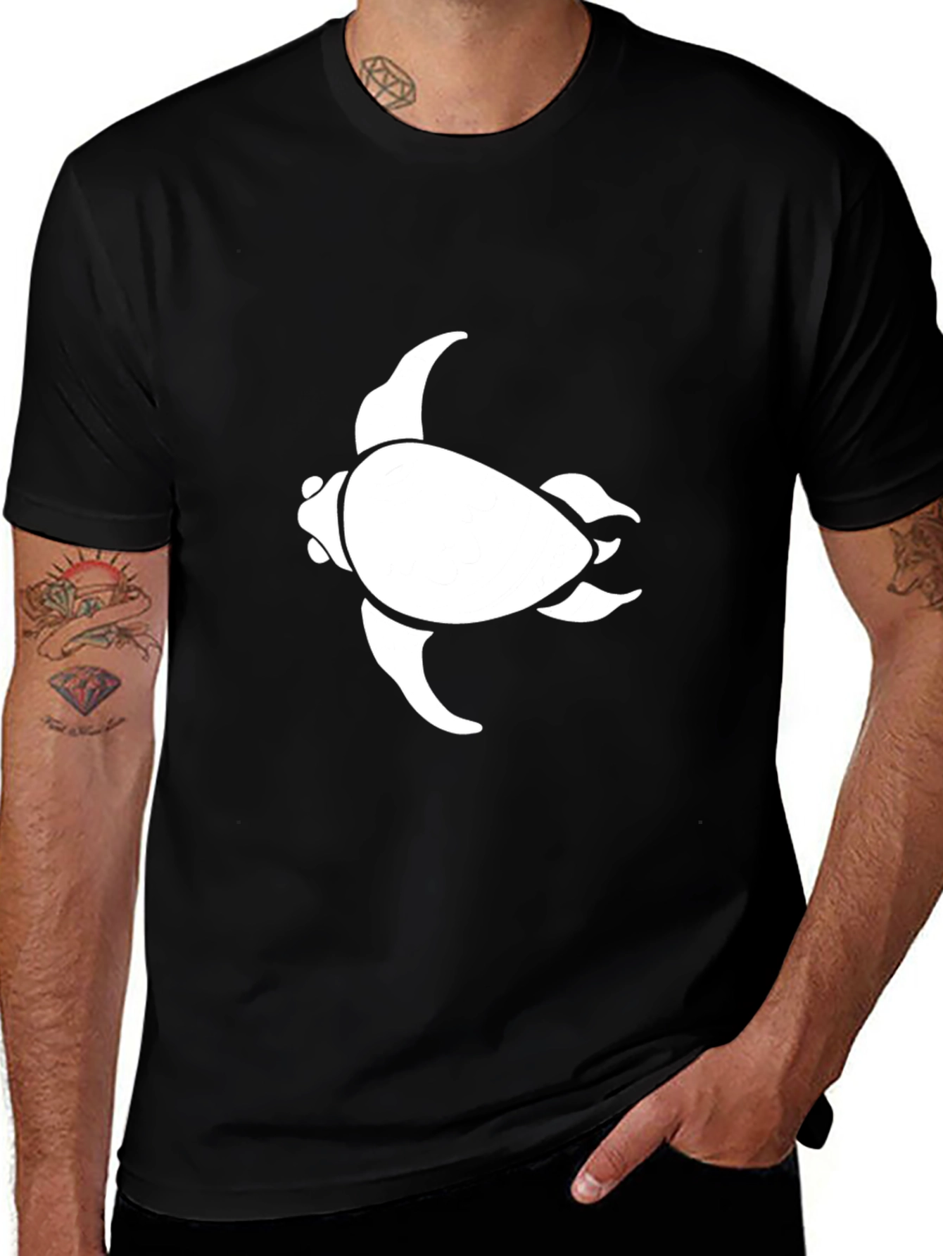 Variant 16 of Sea Turtle Graphic Tee - Black Cotton Blend