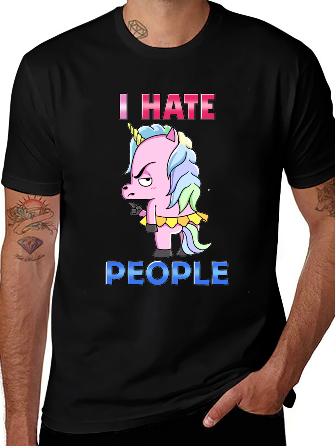 Variant 23 of I Hate People Unicorn Graphic T-Shirt