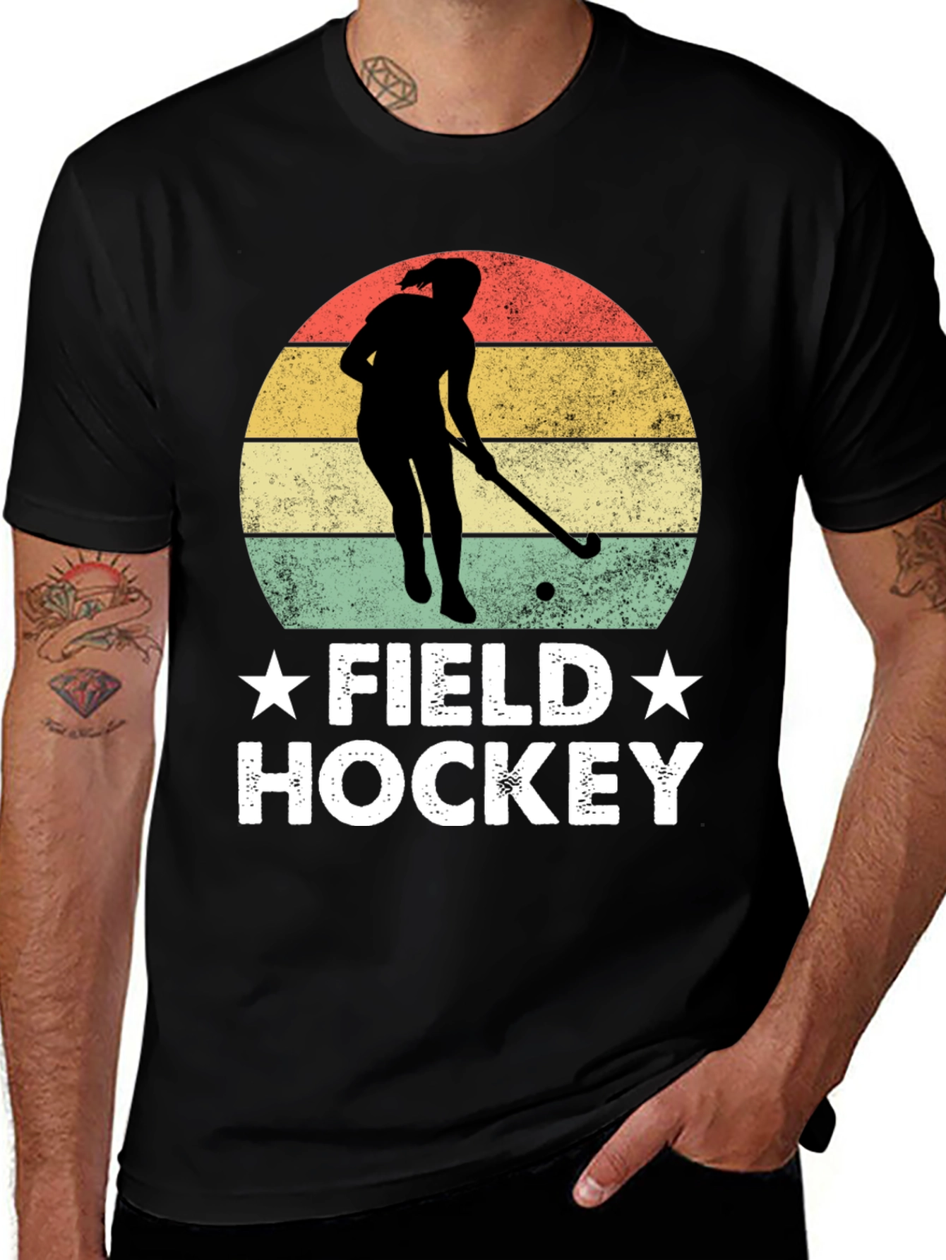 Variant 11 of Retro Field Hockey Graphic T-Shirt