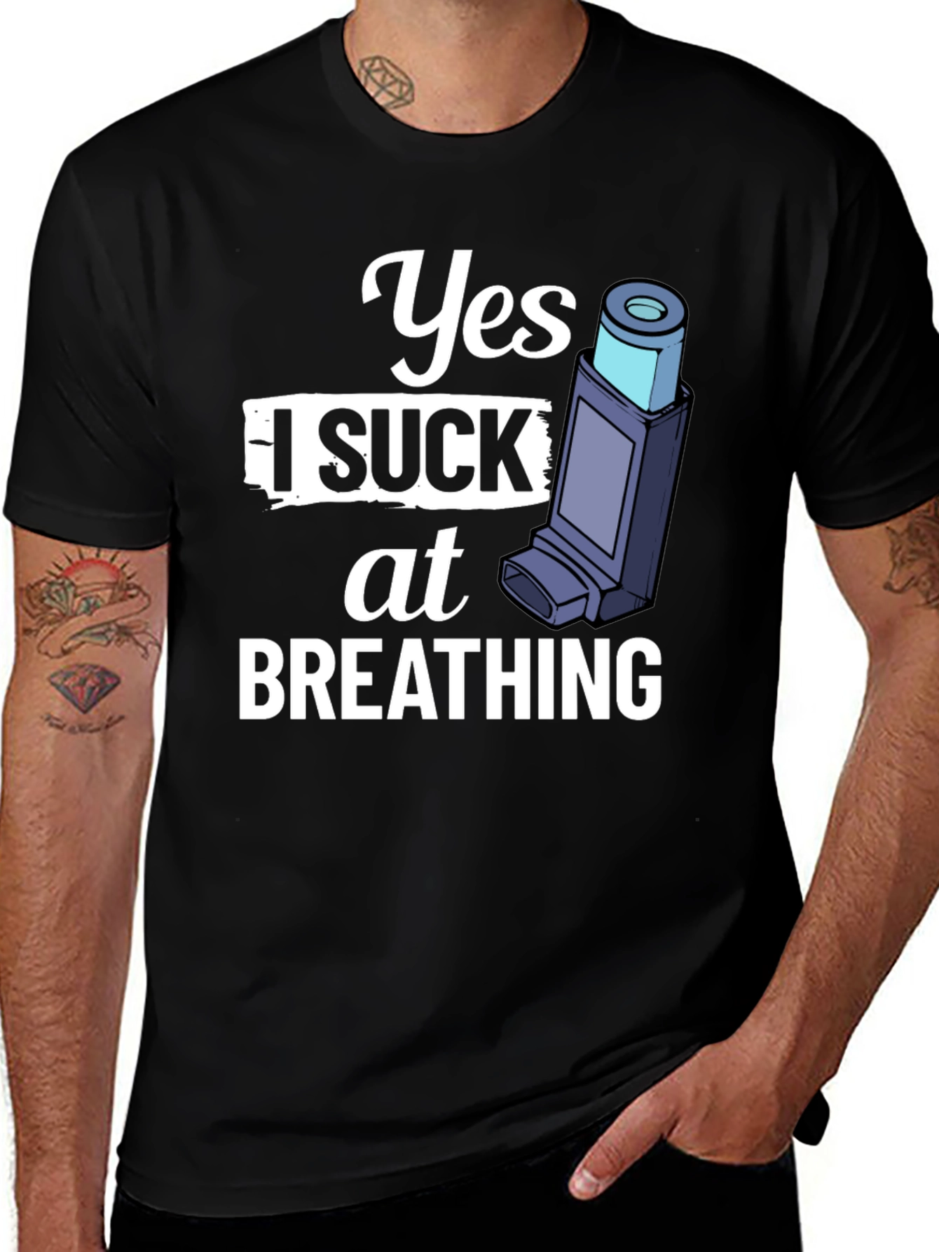 Variant 17 of Yes I Suck At Breathing T-Shirt - Funny Asthma Tee