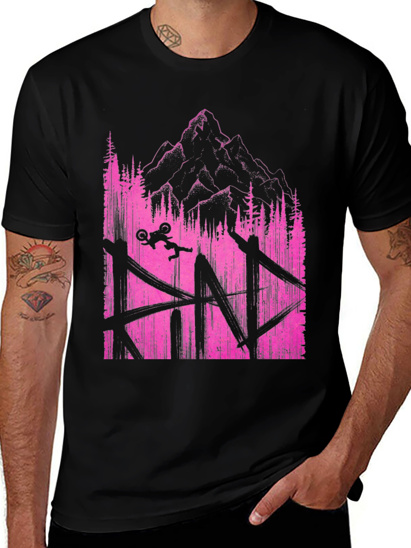 Variant 15 of Mountain Bike Jump Graphic Tee - Black