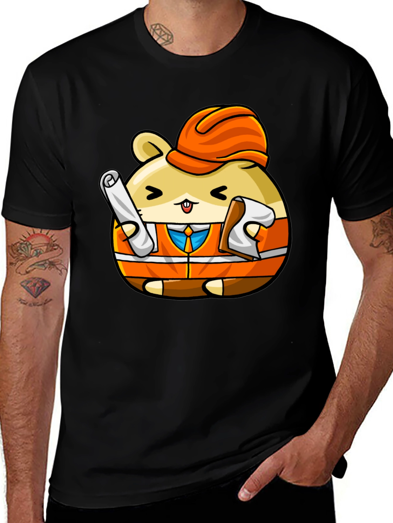 Variant 17 of Construction Hamster Graphic T-Shirt