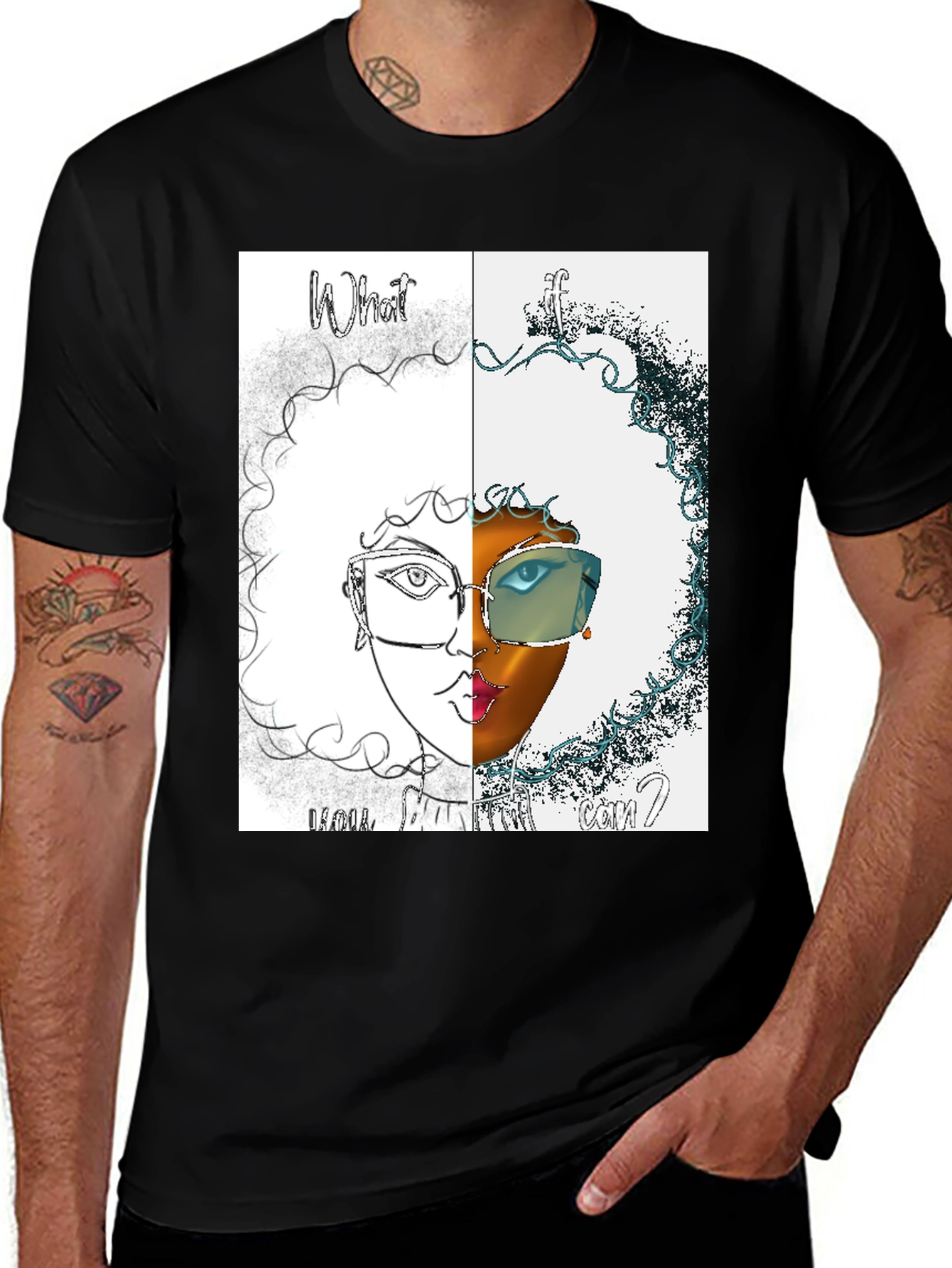 Variant 11 of What If? Graphic Print Black T-Shirt