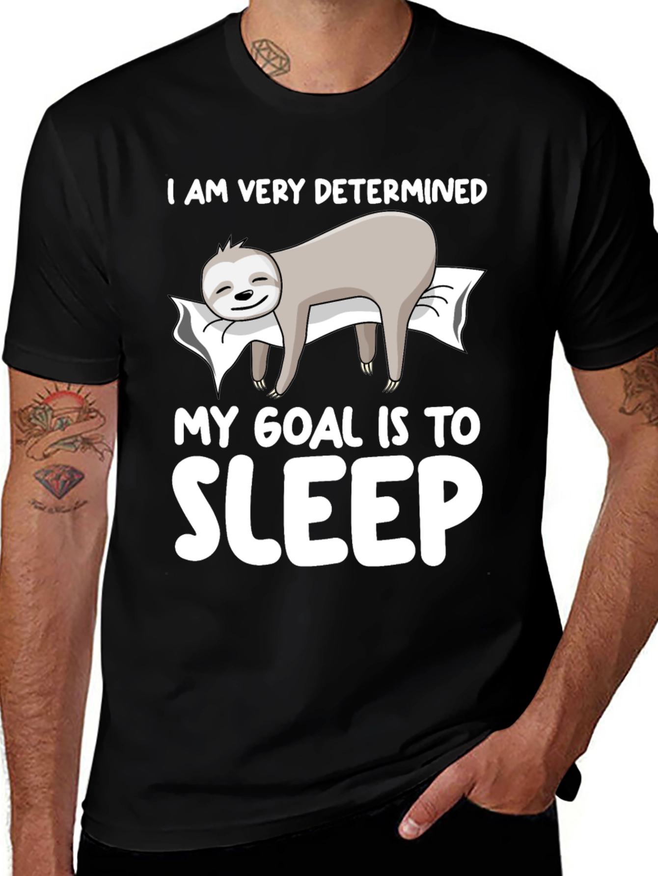 Variant 3 of Determined to Sleep Sloth Graphic Tee