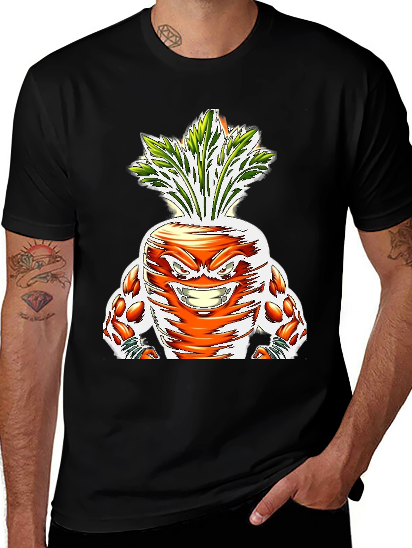 Variant 3 of Funny Carrot Muscle Graphic T-Shirt