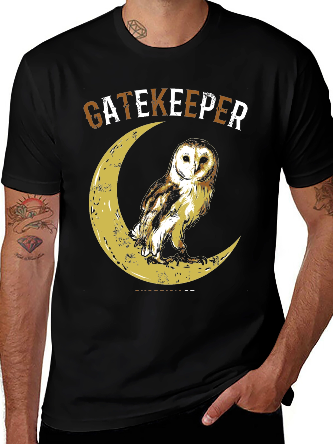 Variant 17 of Gatekeeper Owl on Moon Graphic T-Shirt