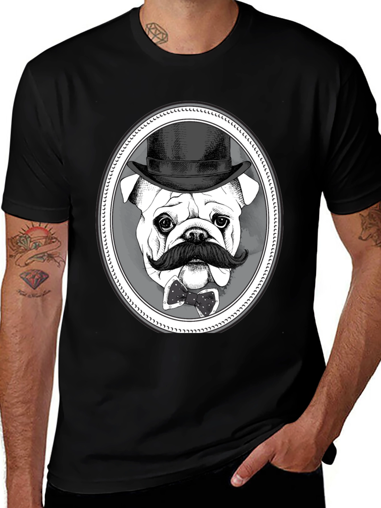 Bulldog Gentleman T-Shirt - Dapper Dog Tee