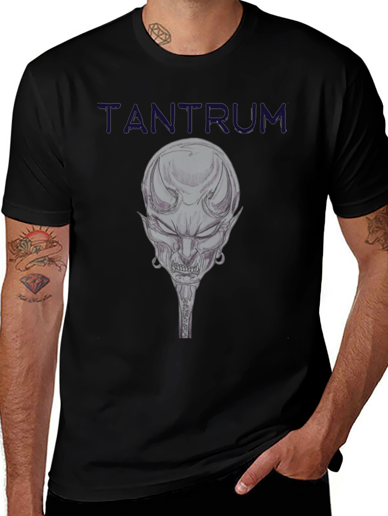 Variant 9 of Tantrum Graphic Print Men's Black T-Shirt