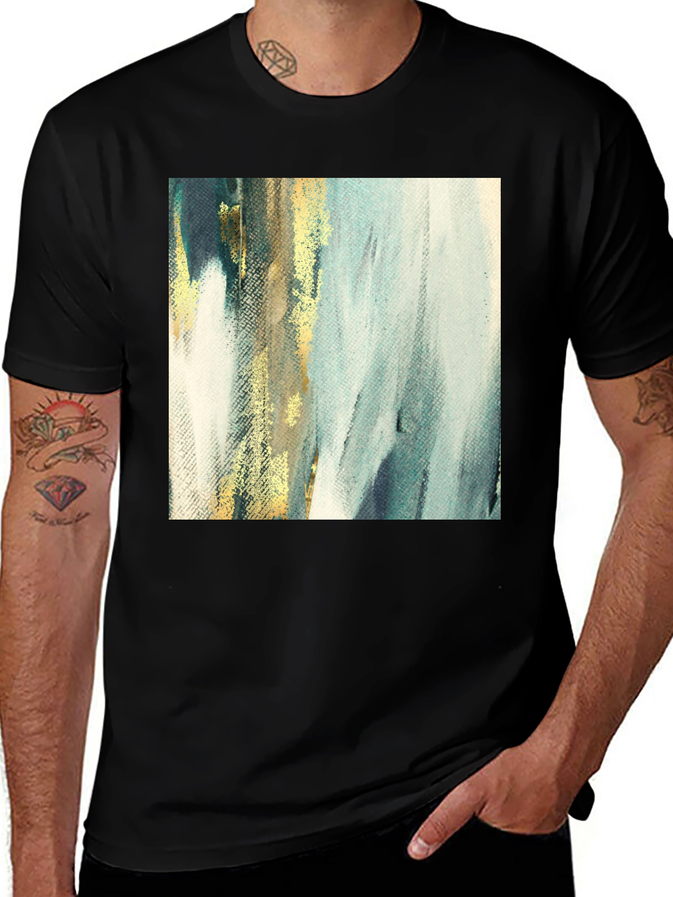 Variant 26 of Abstract Art Tee - Modern Brushstroke T-Shirt