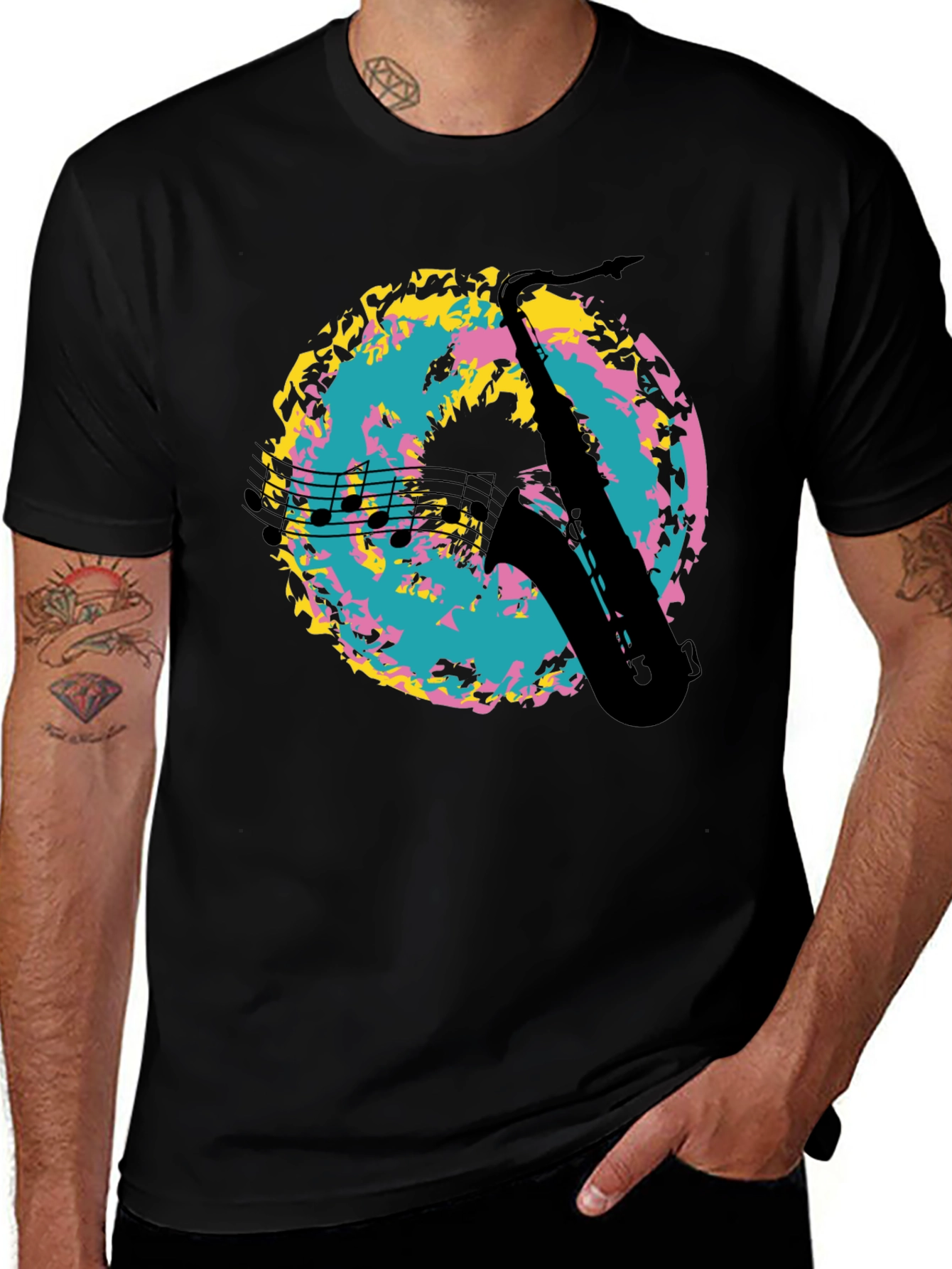 Saxophone Music T-Shirt - Retro Design