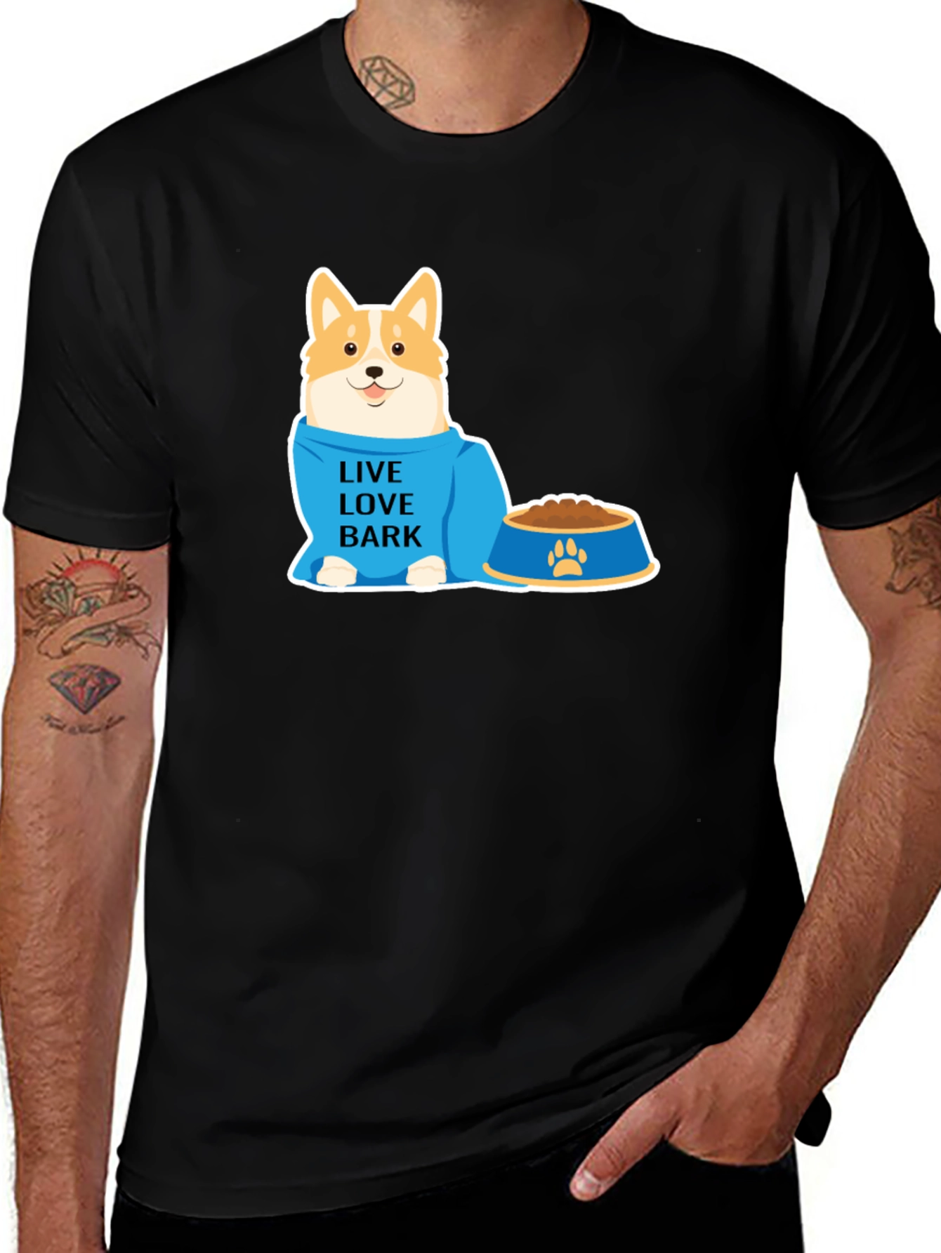 Variant 6 of Corgi Live Love Bark T-Shirt - Pet Lover Apparel