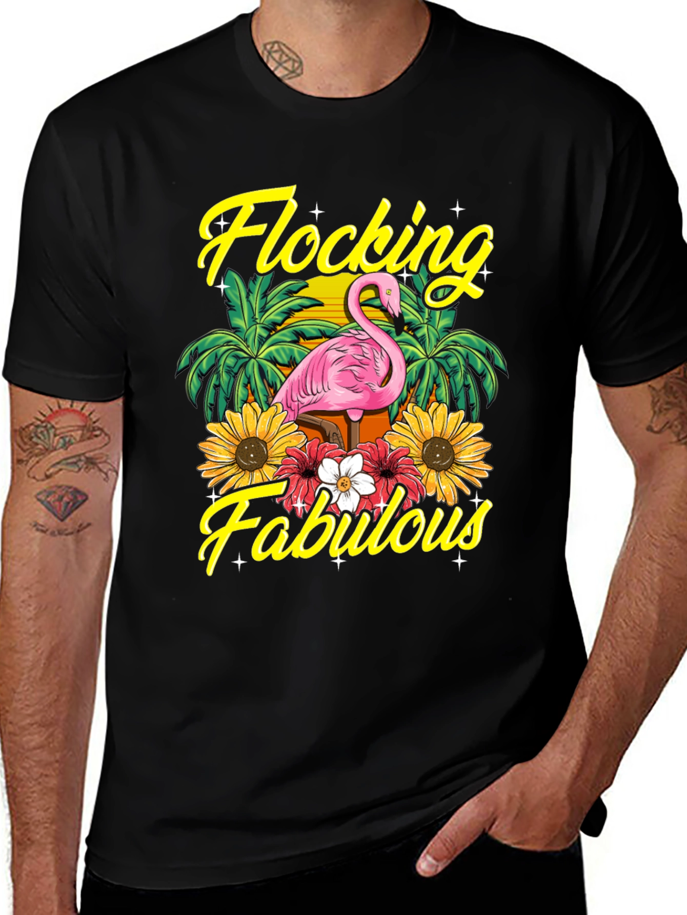 Variant 12 of Flocking Fabulous T-Shirt - Flamingo Graphic Tee