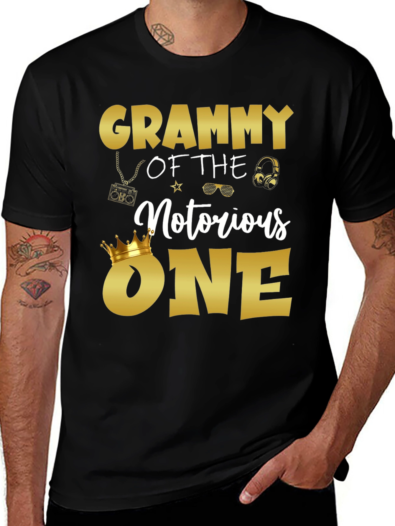 Variant 17 of Grammy of the Notorious One Black Graphic T-Shirt