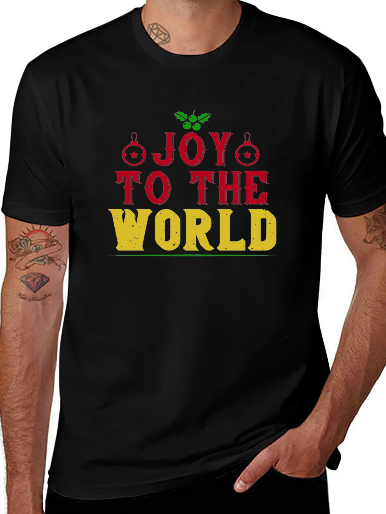 Joy To The World Christmas Graphic T-Shirt