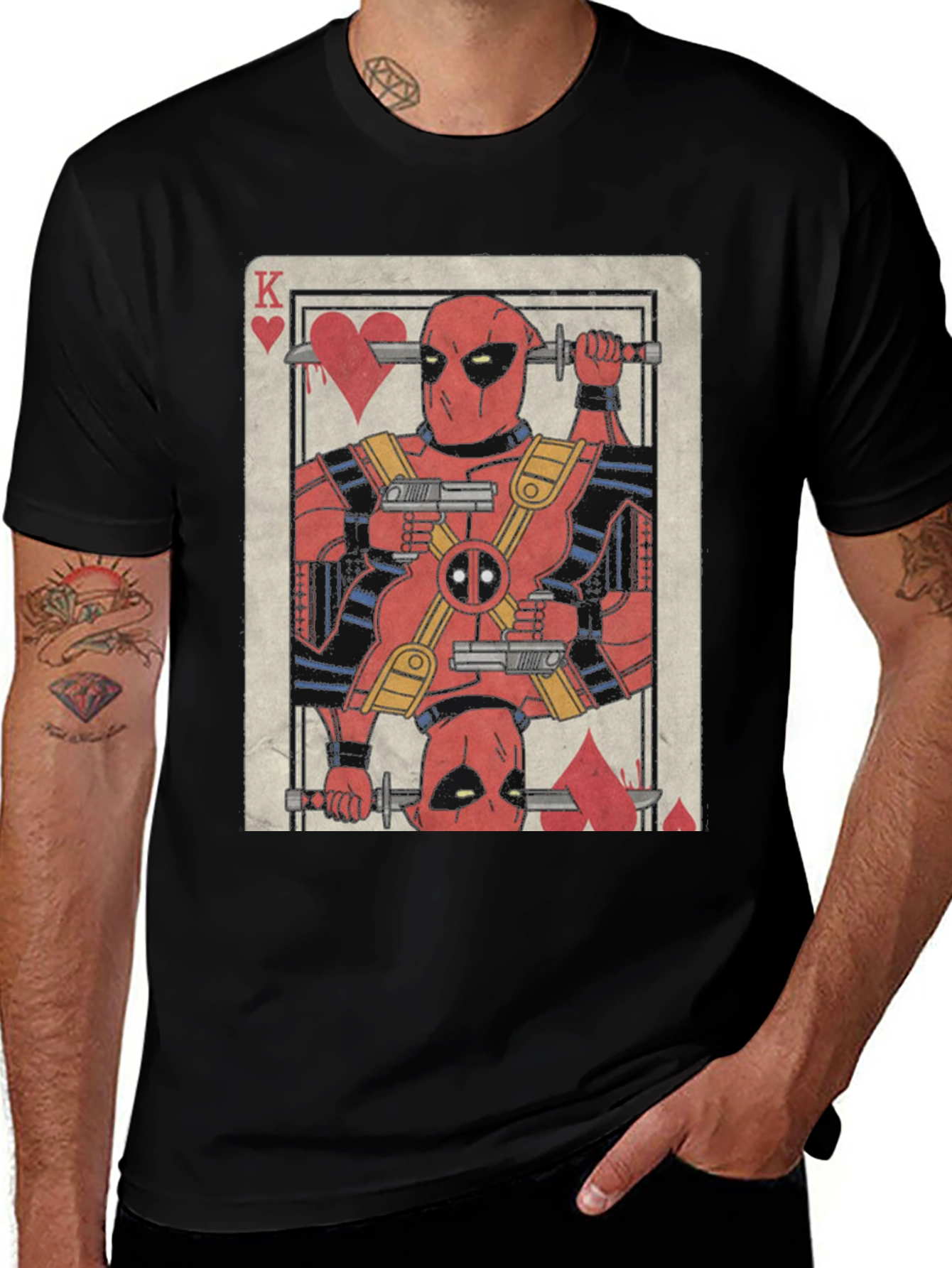 Deadpool King of Hearts Graphic T-Shirt