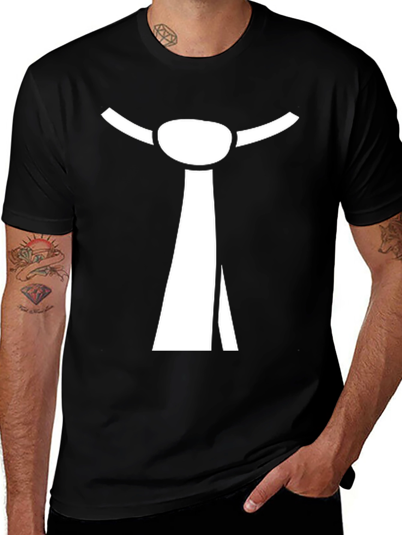 Funny Tie T-Shirt - Black Tee