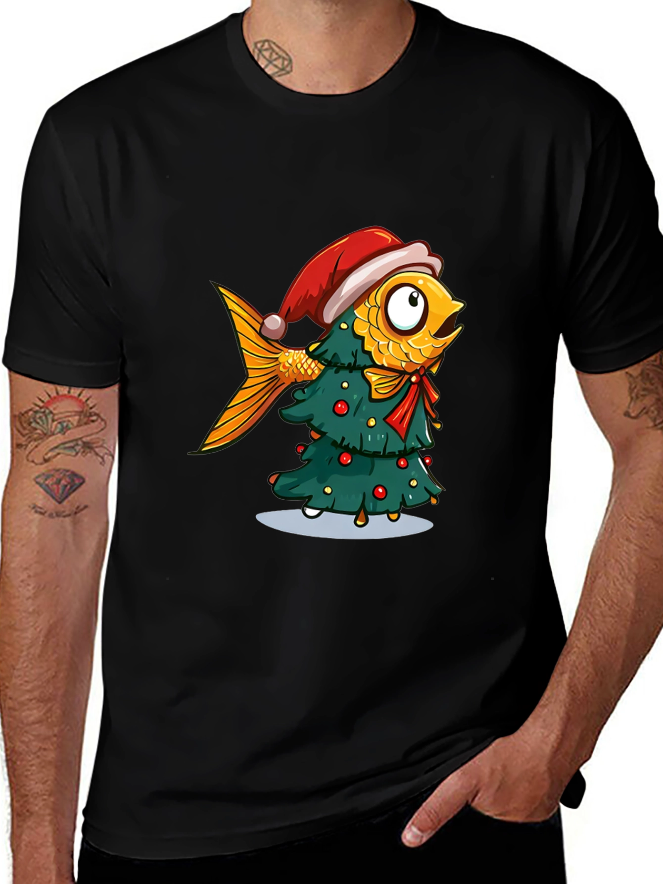 Festive Fish Christmas Tree T-Shirt