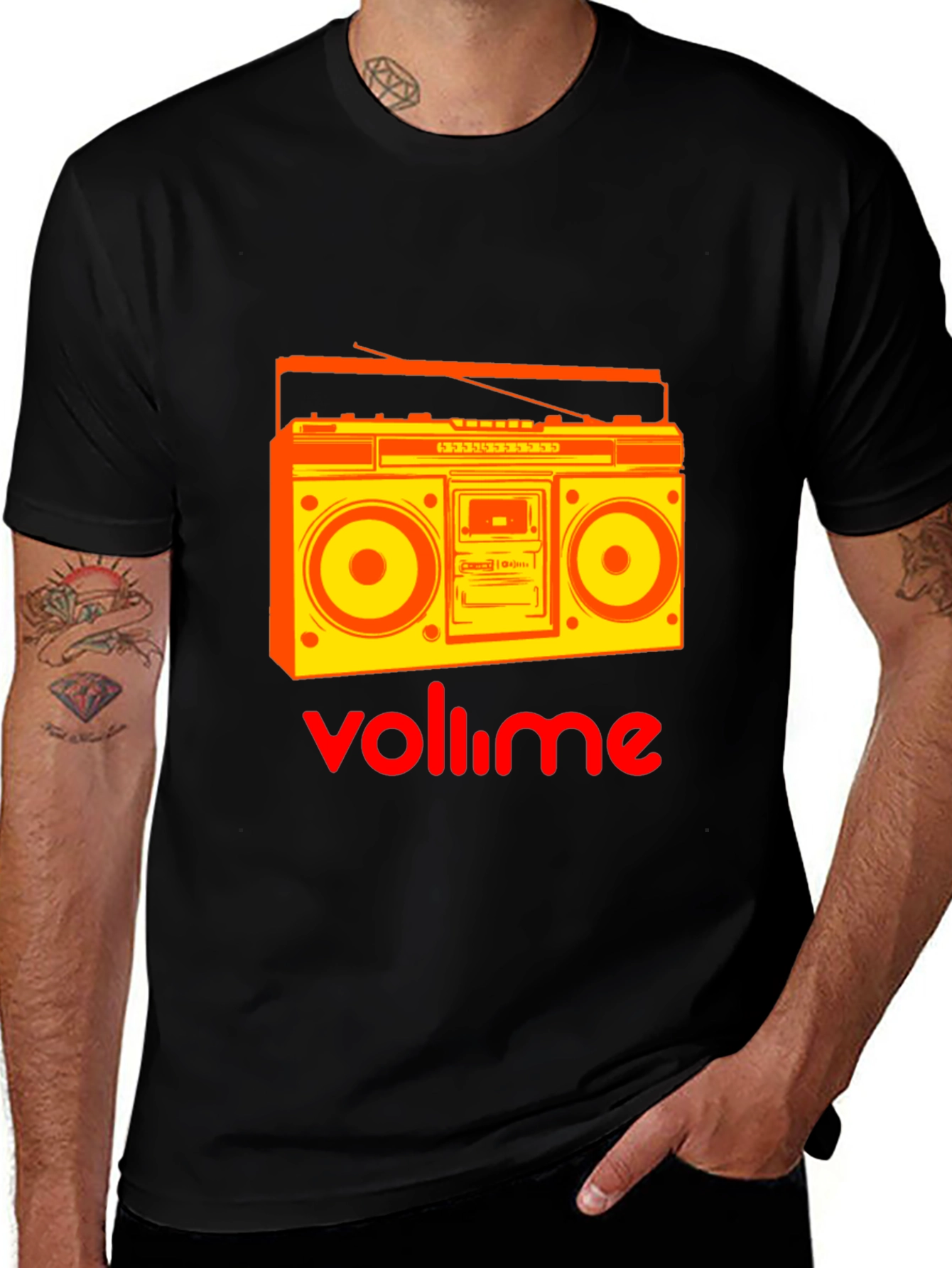 Variant 29 of Retro Boombox Volume Graphic Tee