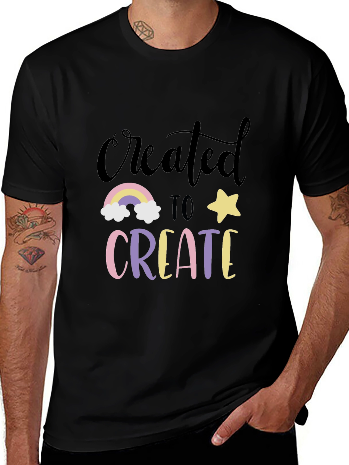 Variant 10 of Created to Create Graphic Tee - Black T-Shirt