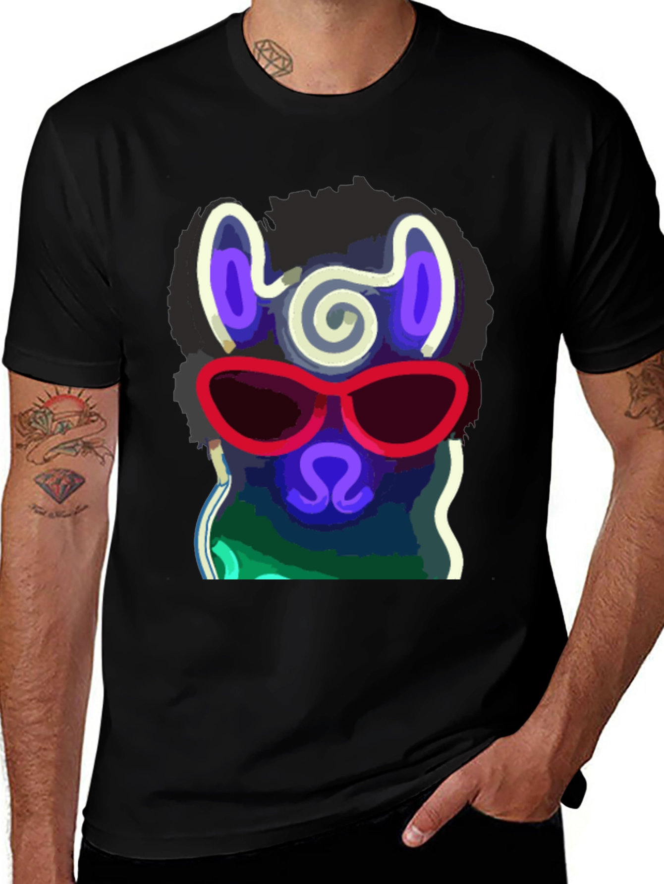 Variant 26 of Cool Llama T-Shirt - Stylish Neon Design