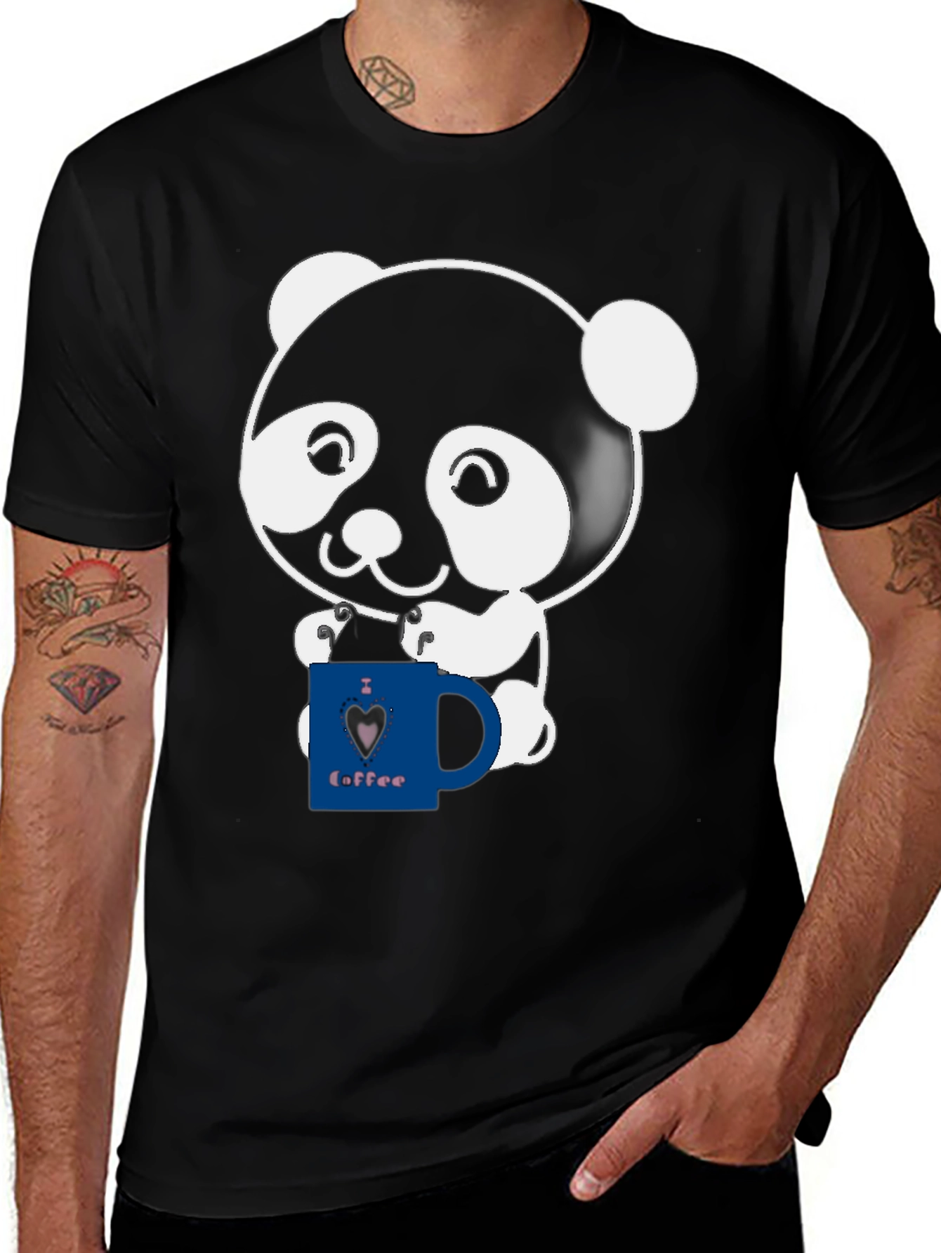 Variant 27 of Cute Panda Coffee Lover Graphic T-Shirt