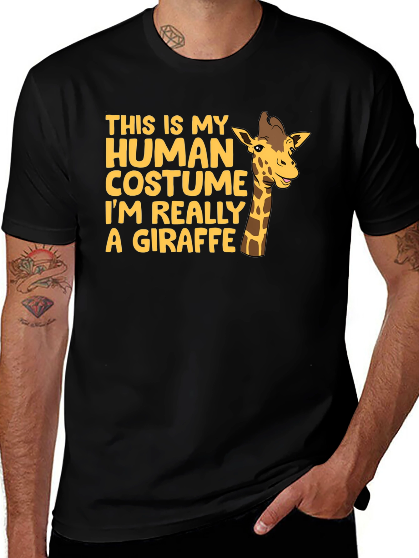 Variant 3 of Giraffe Human Costume T-Shirt
