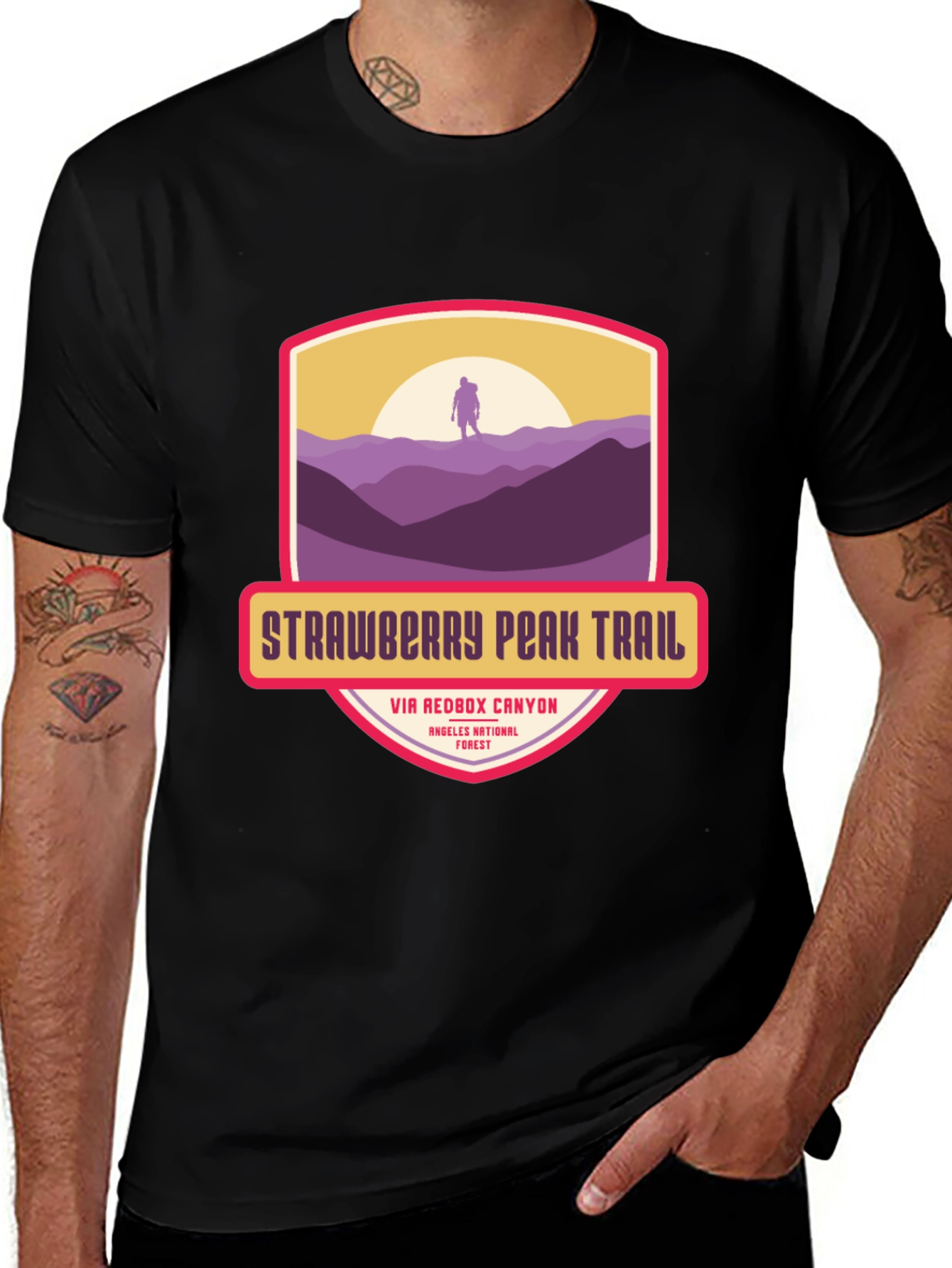 Variant 16 of Strawberry Peak Trail T-Shirt - Hiker Adventure