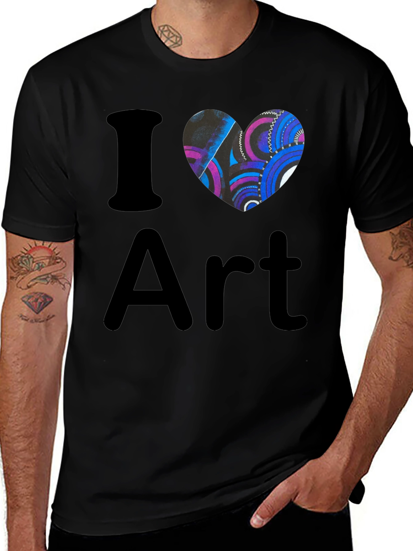Variant 18 of I Heart Art Black T-Shirt, Artistic Graphic Tee