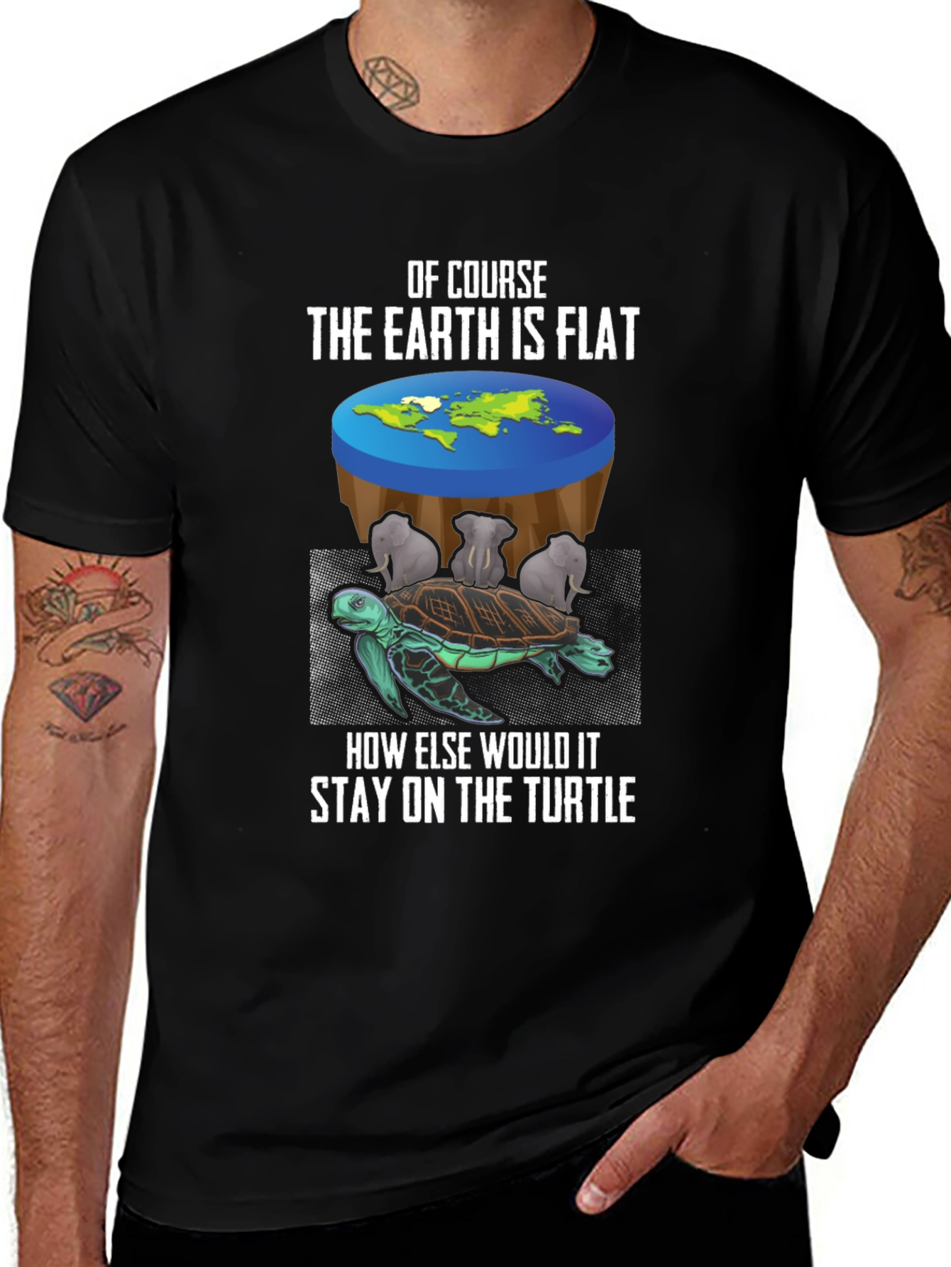 Flat Earth Turtle T-Shirt Conspiracy Theory