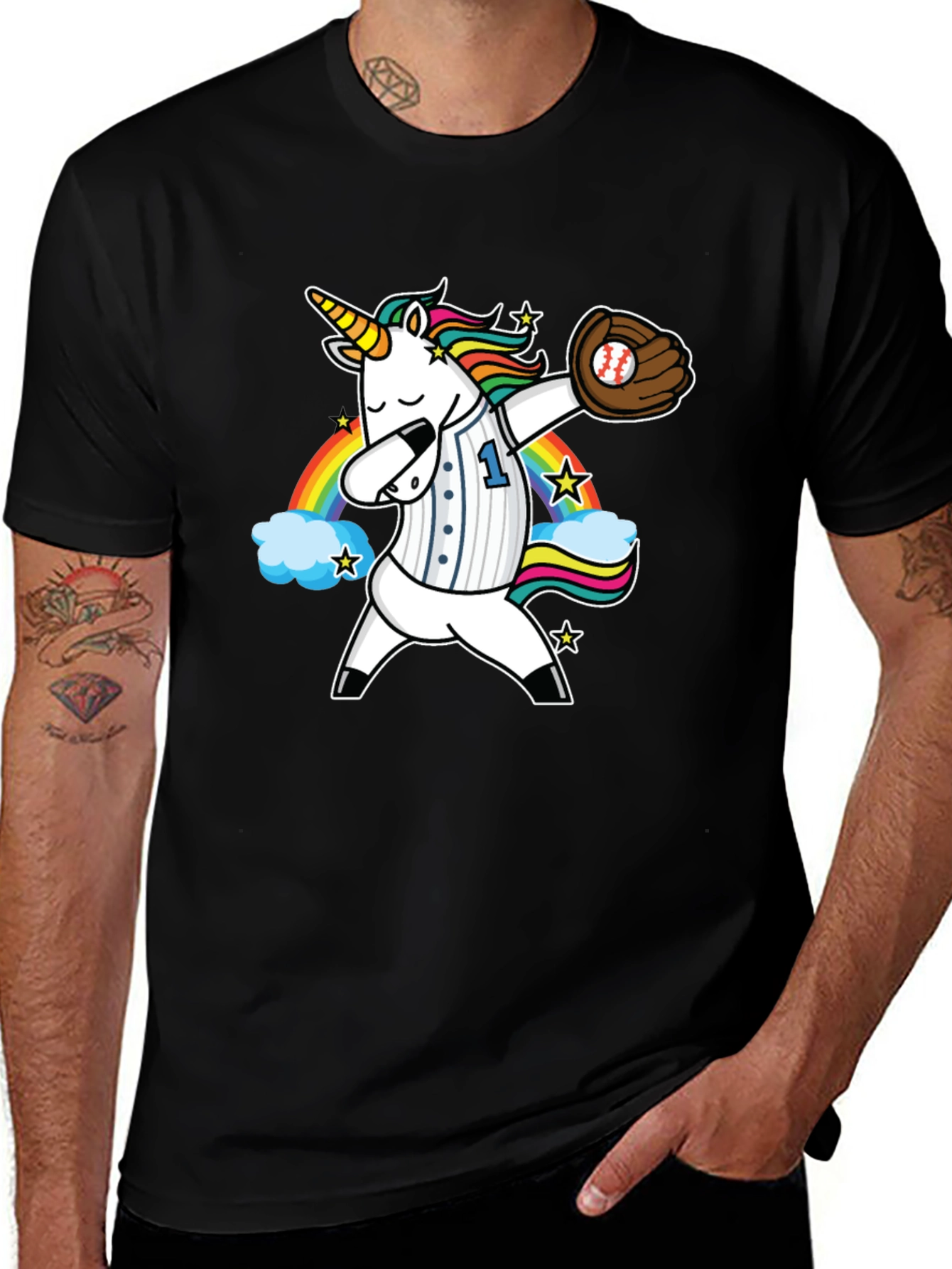 Variant 27 of Unicorn Baseball Dabbing Graphic T-Shirt
