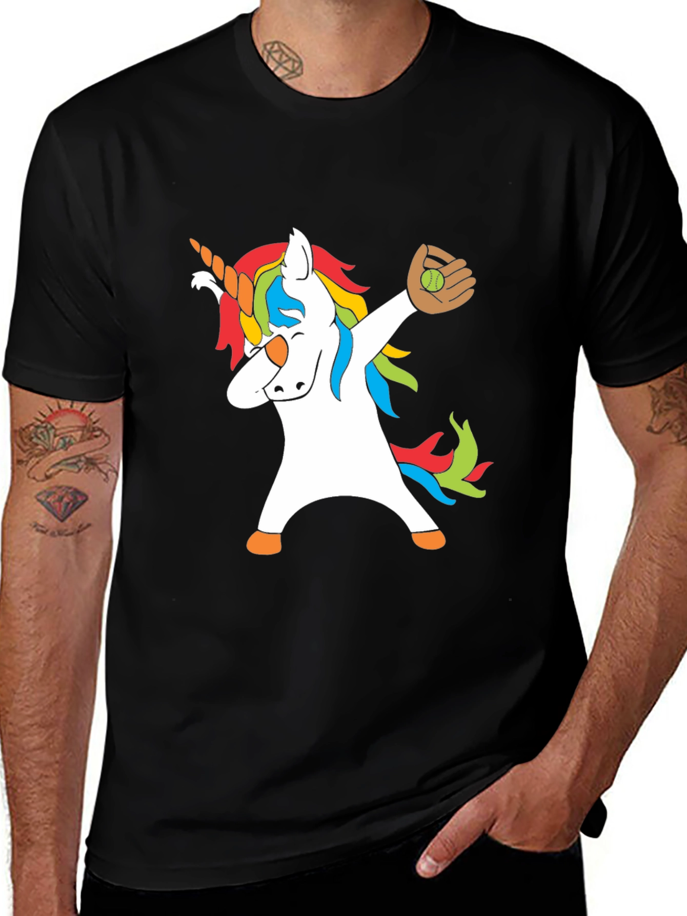 Variant 3 of Unicorn Baseball Dab T-Shirt - Novelty Tee