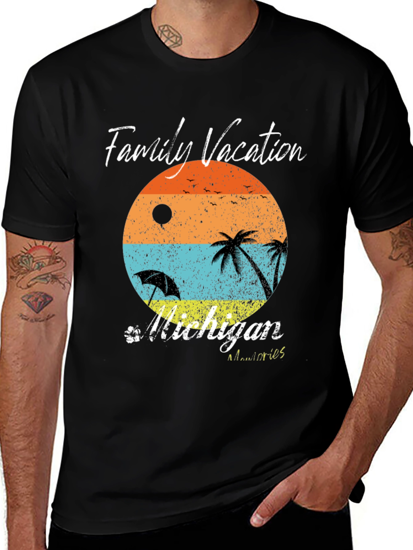 Variant 4 of Michigan Family Vacation T-Shirt - Beach Memories