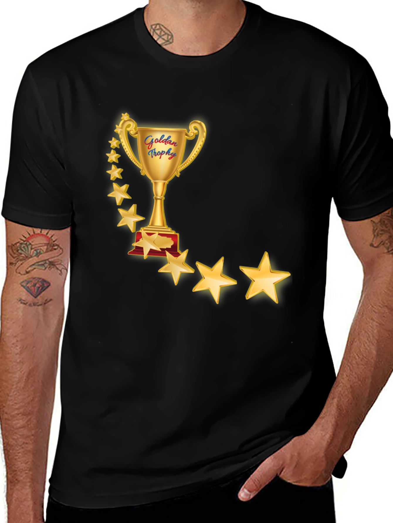 Golden Trophy Star T-Shirt - Premium Comfort