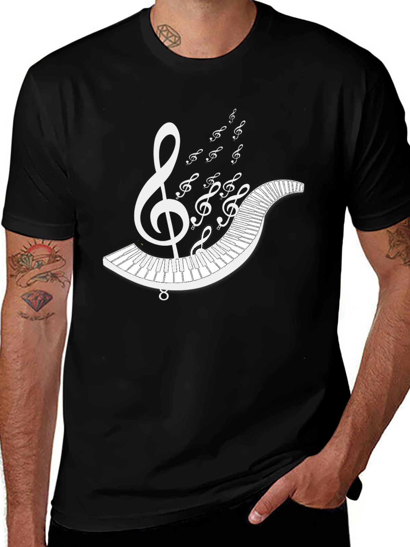 Music Lover's T-Shirt: Piano & Treble Clef