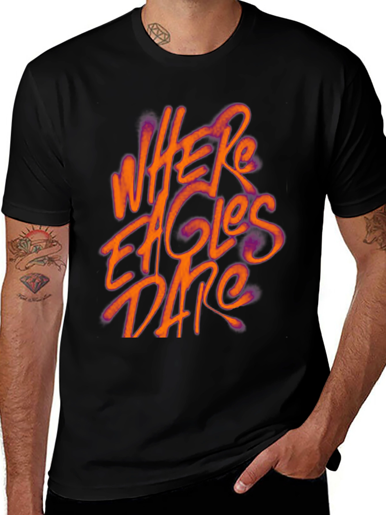 Variant 18 of Where Eagles Dare Graphic Tee - Black Cotton