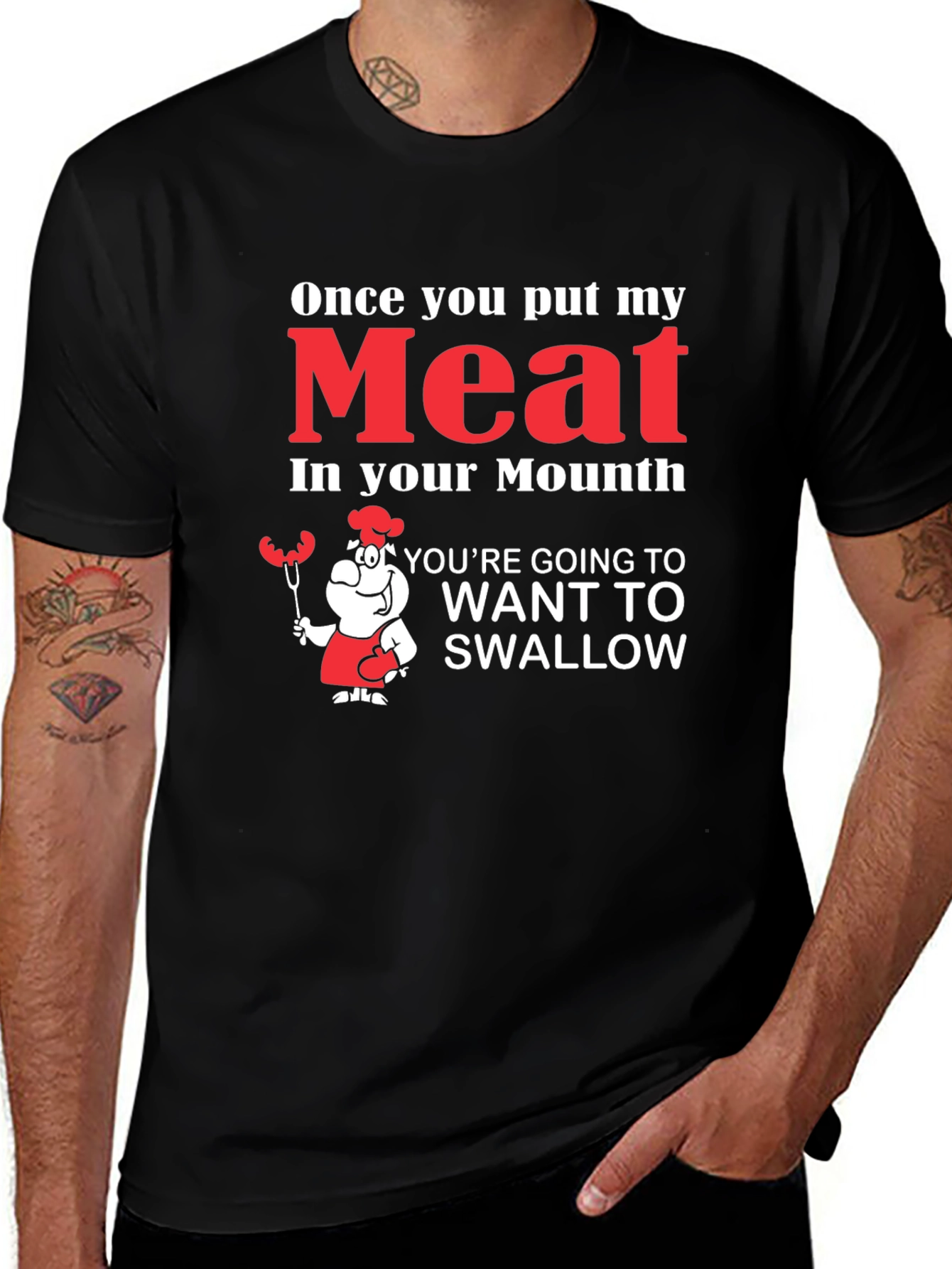 Variant 15 of Funny Meat in Your Mouth Graphic T-Shirt