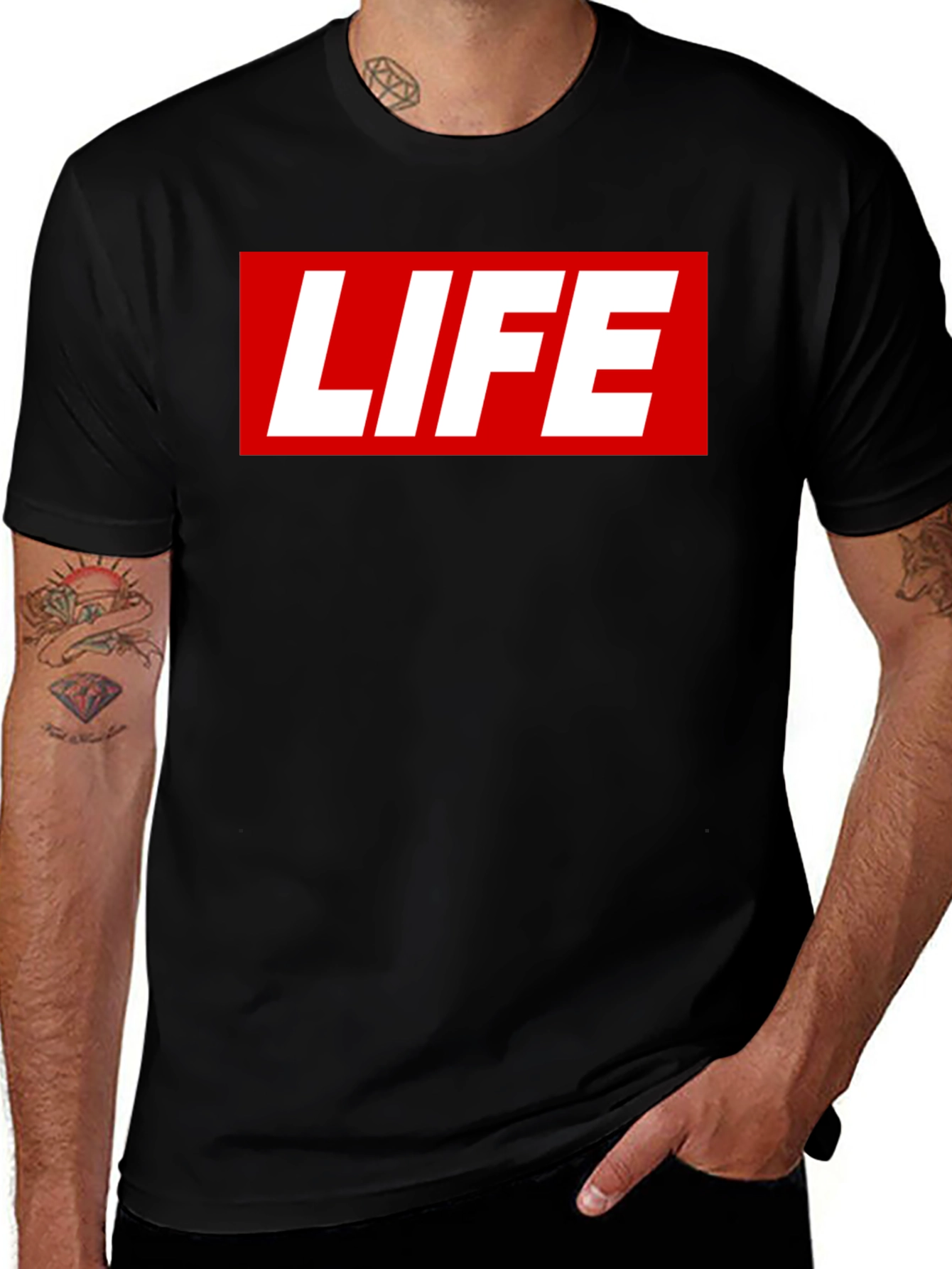 Variant 11 of Statement Tee: Bold "LIFE" Graphic T-Shirt