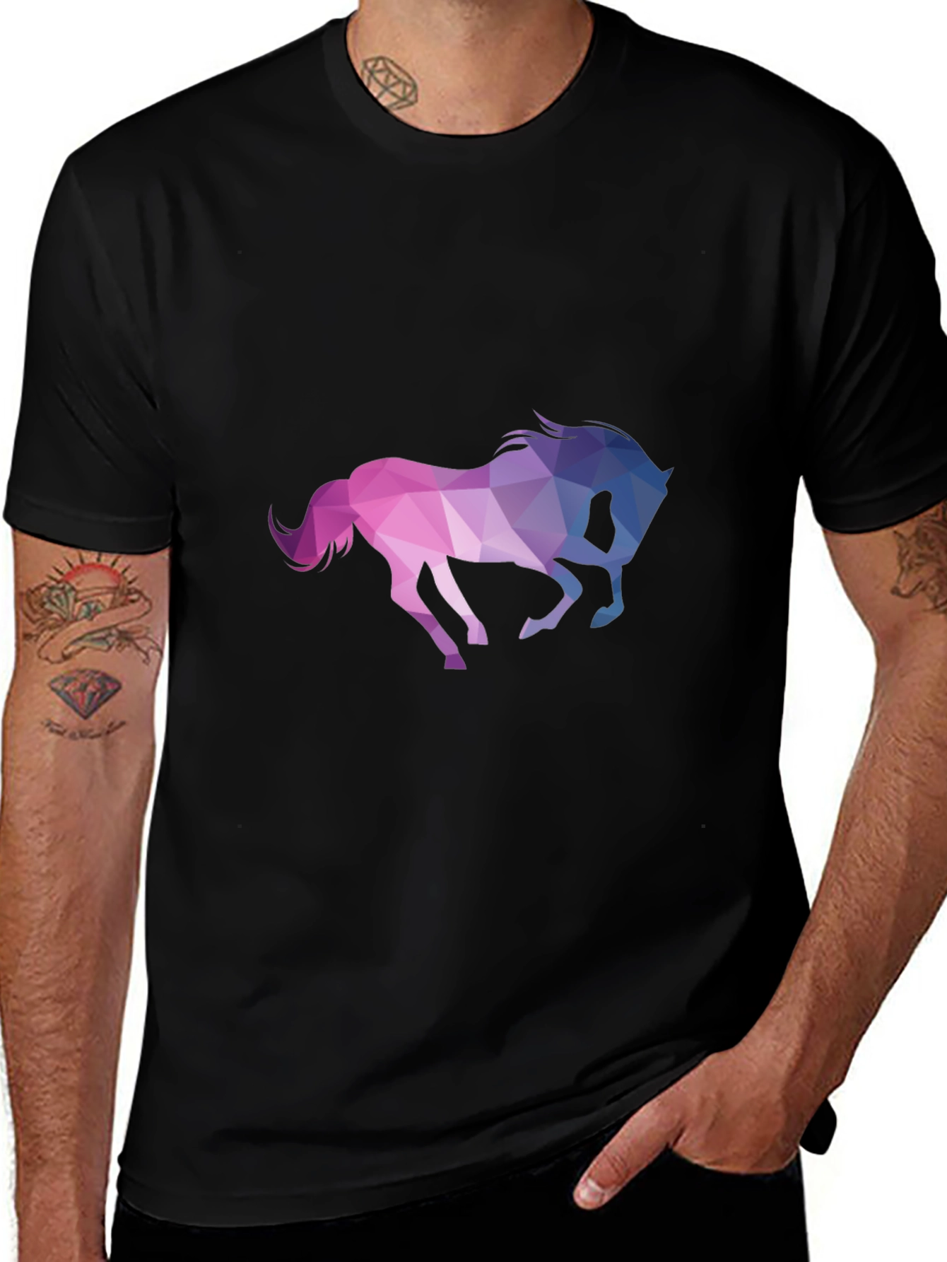 Variant 6 of Geometric Horse Graphic T-Shirt
