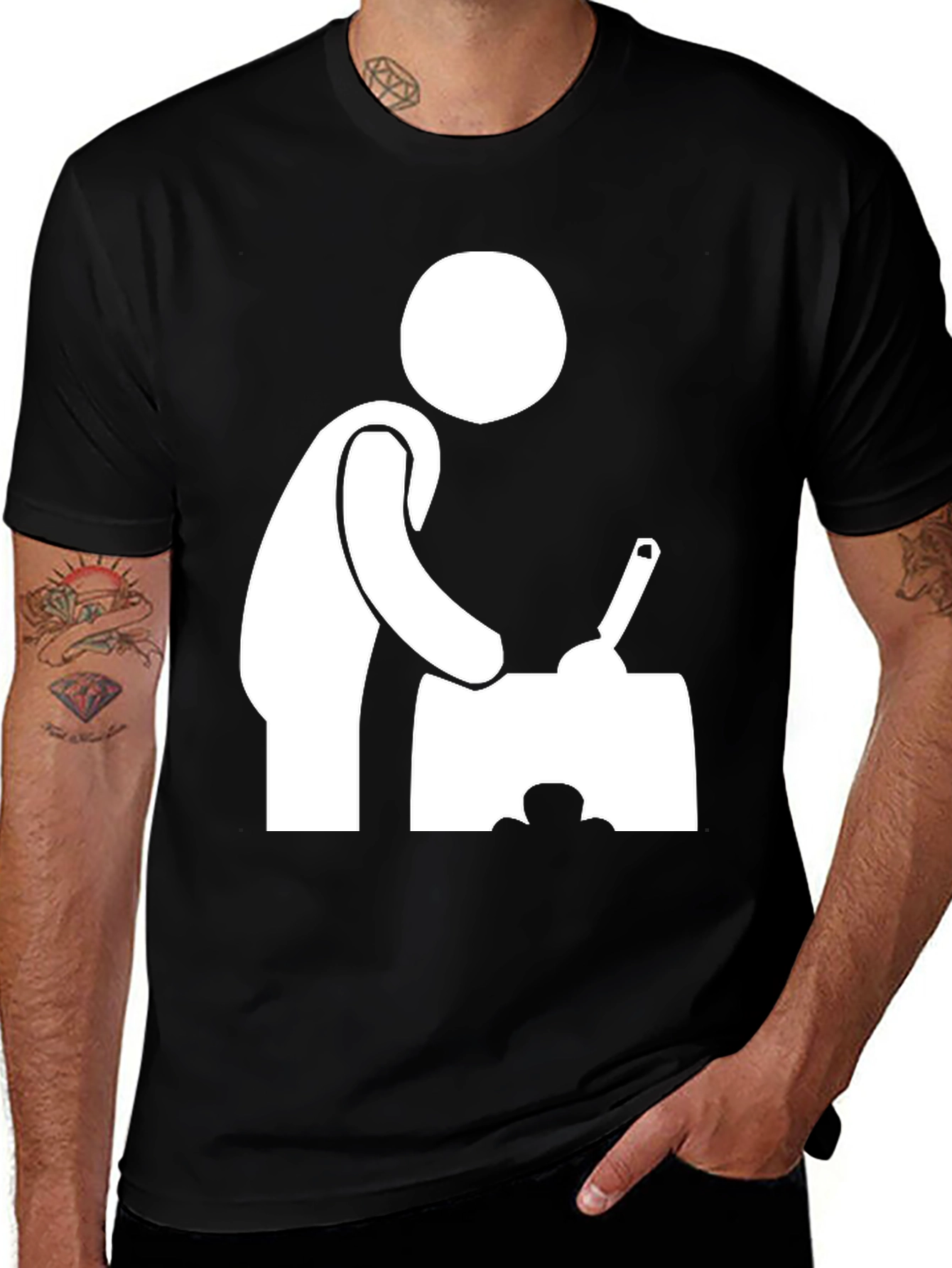 Variant 24 of Chef Stick Figure Black T-Shirt