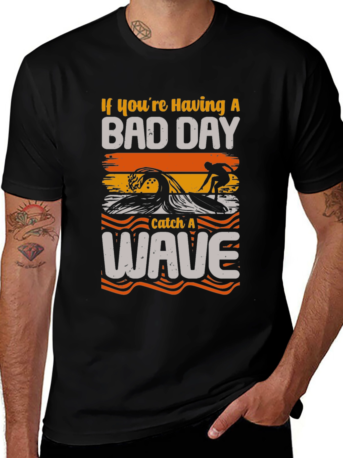 Variant 18 of Bad Day Wave Surfer Graphic T-Shirt