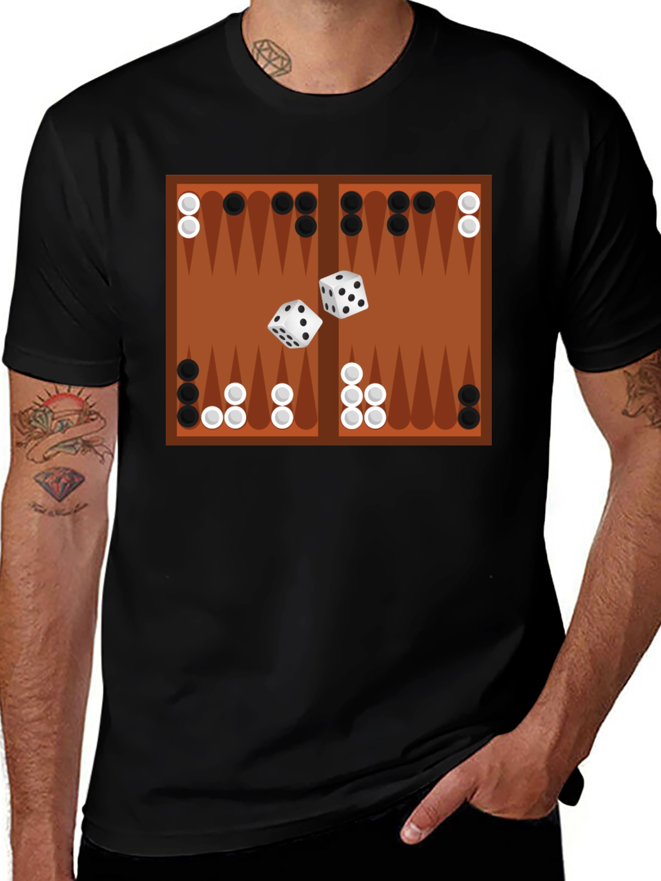 Variant 8 of Backgammon Board Graphic Tee - Game Night Ready!