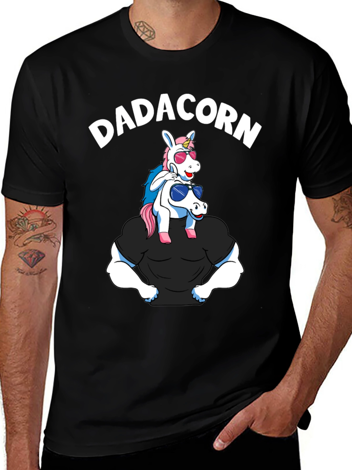 Dadacorn Graphic T-Shirt - Funny Unicorn Dad Tee