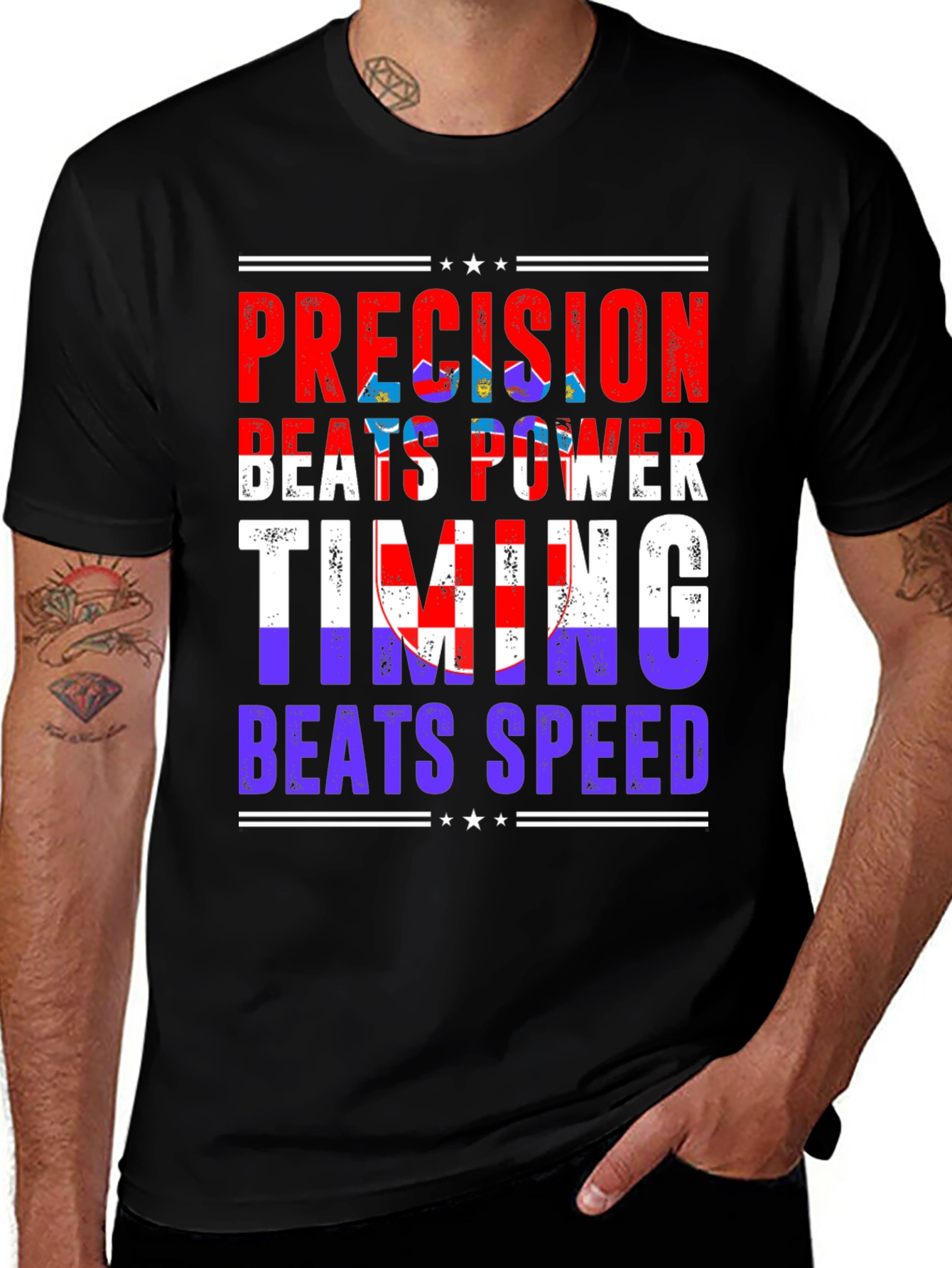 Variant 18 of Precision Beats Power Men's Graphic T-Shirt