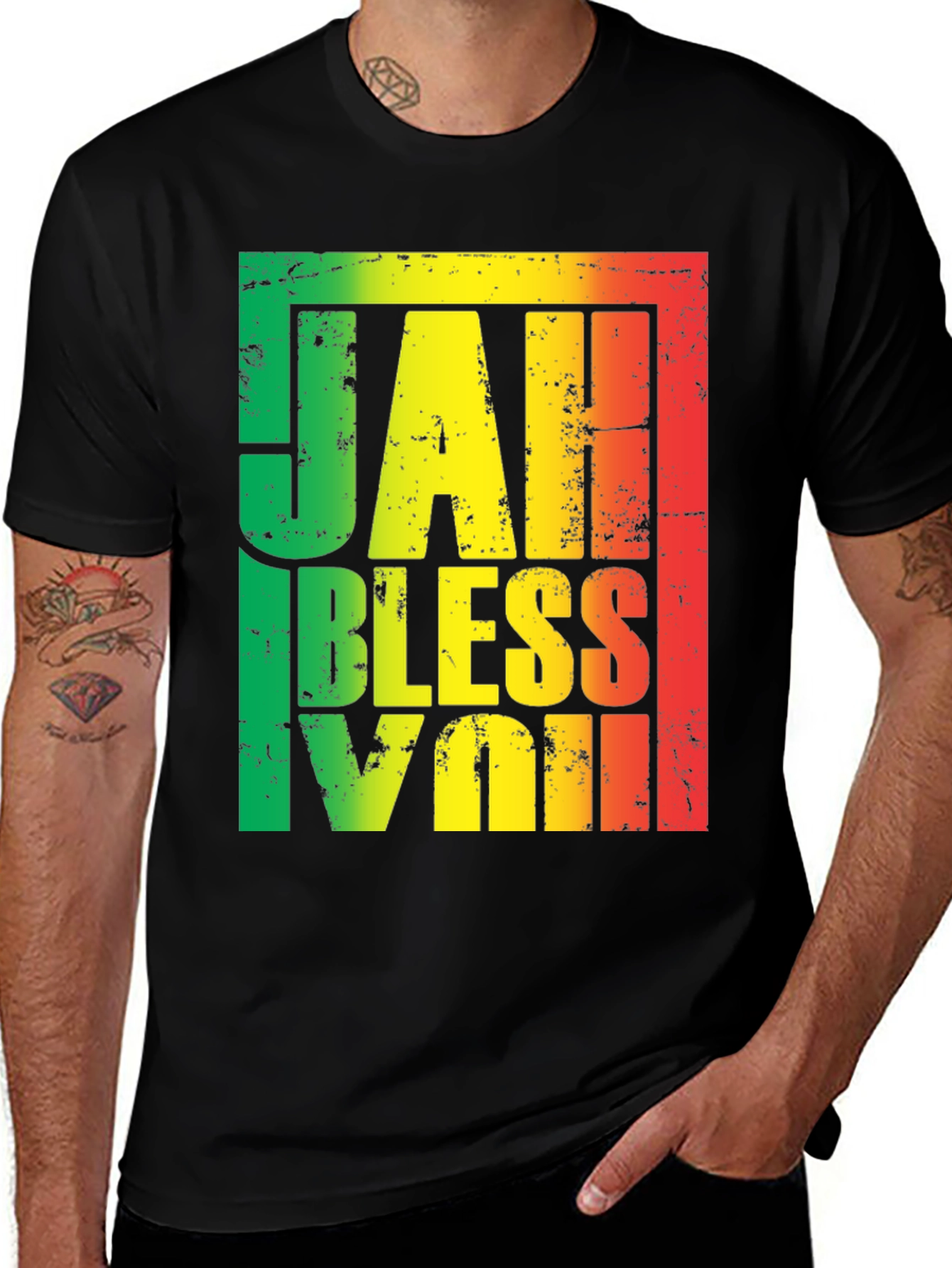 Variant 4 of Jah Bless You T-Shirt Rastafarian Reggae Tee