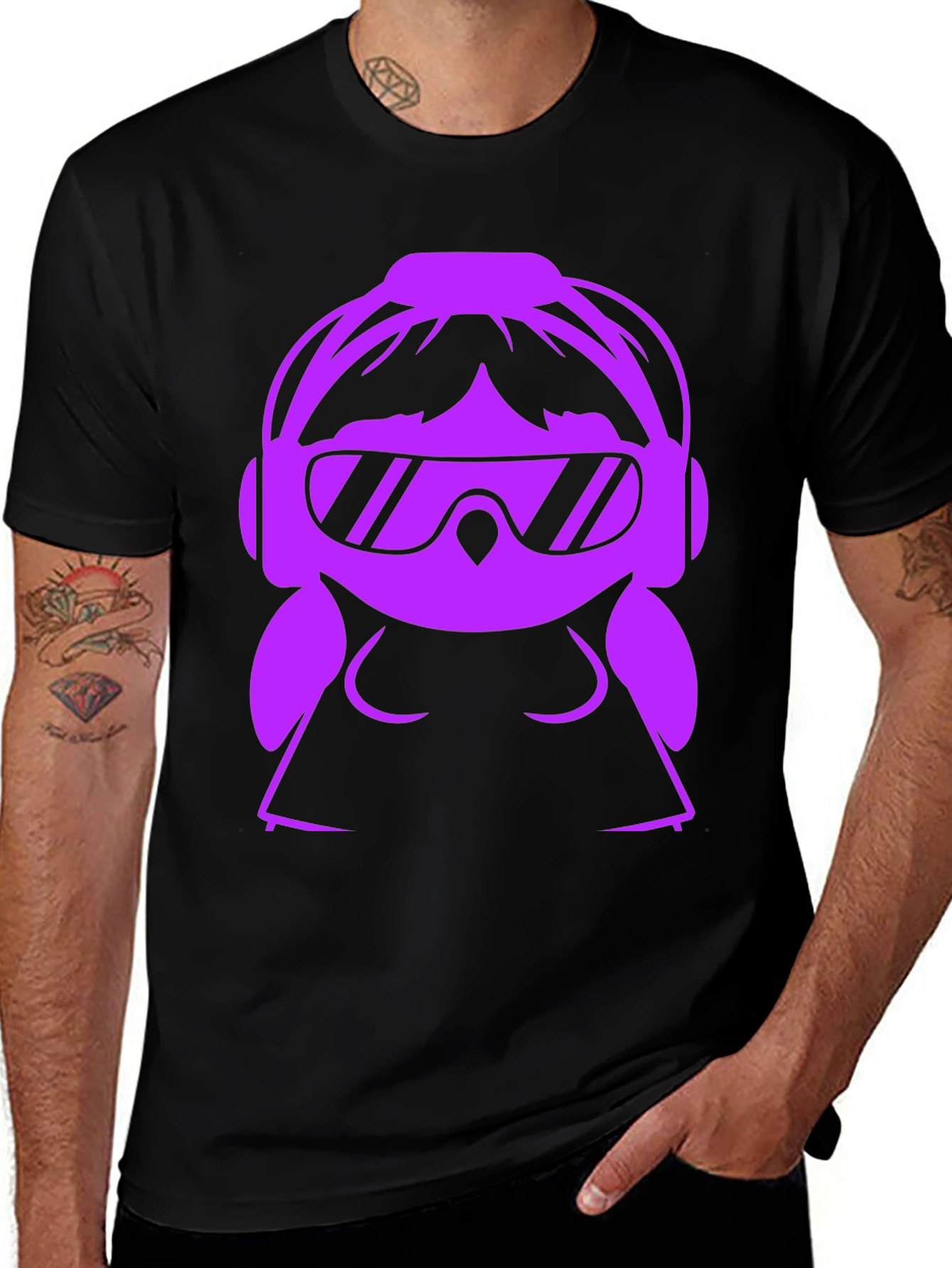Variant 21 of DJ Girl Graphic T-Shirt - Black